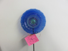 #69 Large Blue Flower Stake donated by Lori & Sara