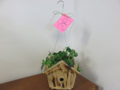 #75 Planter Birdhouse donated by Sloping Acres Greenhouse, Manchester..